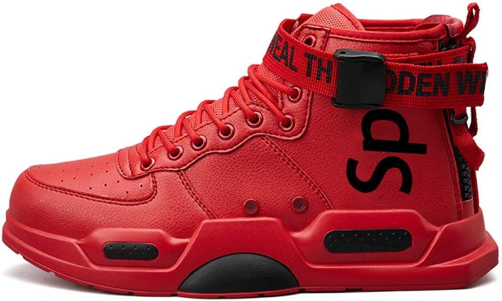 

Мужские модные кроссовки Ahico, высокие кеды для ходьбы, спортивная и повседневная обувь, стильная обувь для мужчин, красный