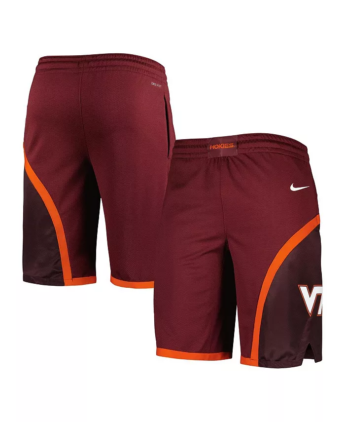 Мужские бордовые баскетбольные шорты Virginia Tech Hokies Replica Performance Nike — фото 2