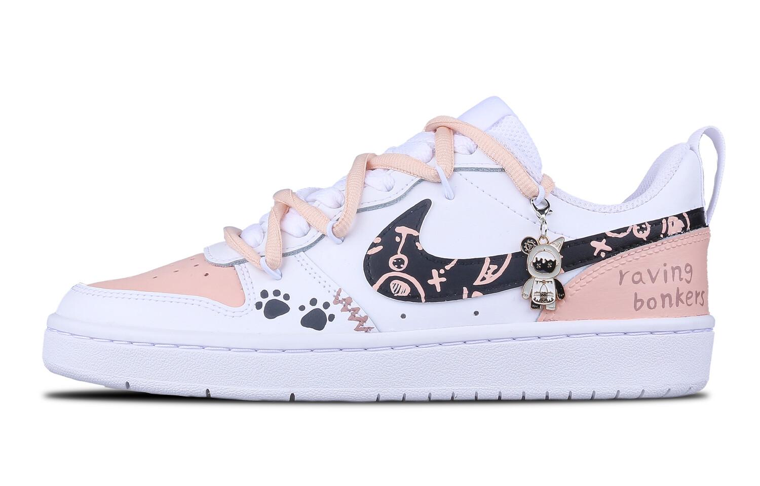 

Кроссовки Nike Court Borough Skateboard Shoes Women's Low-Top Pink/White, Белый, Кроссовки Nike Court Borough Skateboard Shoes Women's Low-Top Pink/White