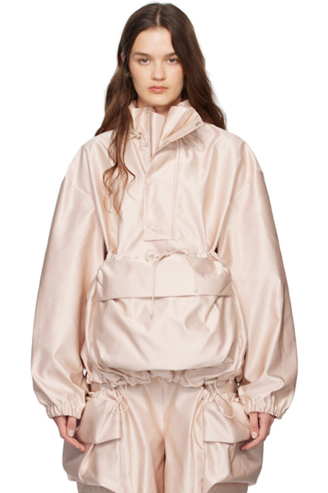 

Розовая куртка с карманом-карго на завязках и клапаном Simone Rocha