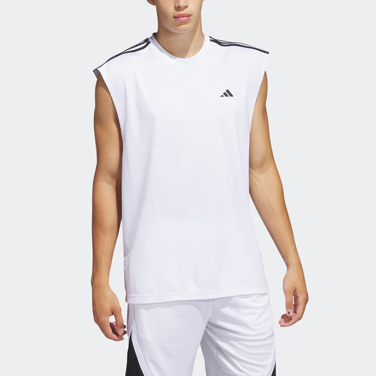 Спортивный топ adidas All-World Sleeveless Tank Top 'White Black' IC2468, белый — фото 2