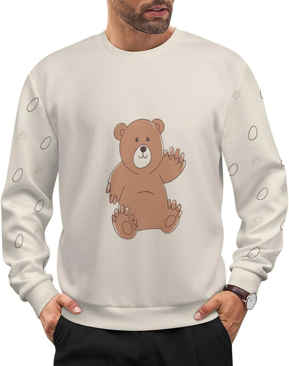 

Свитер для мужчин с принтом грибов, лонгслив HLSDFRES