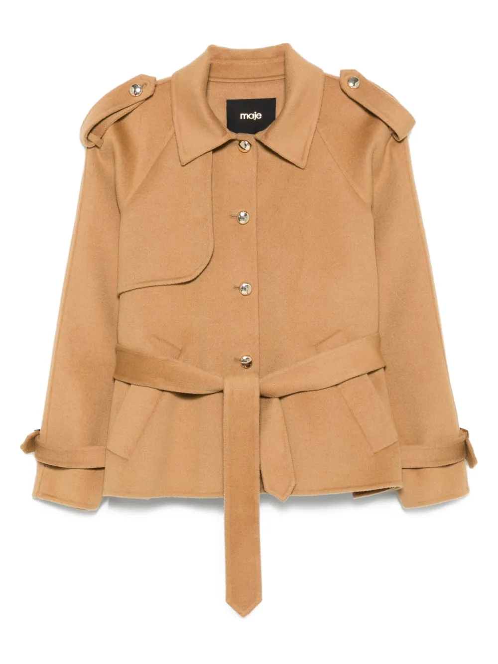 

Куртка на пуговицах с поясом Maje, коричневый