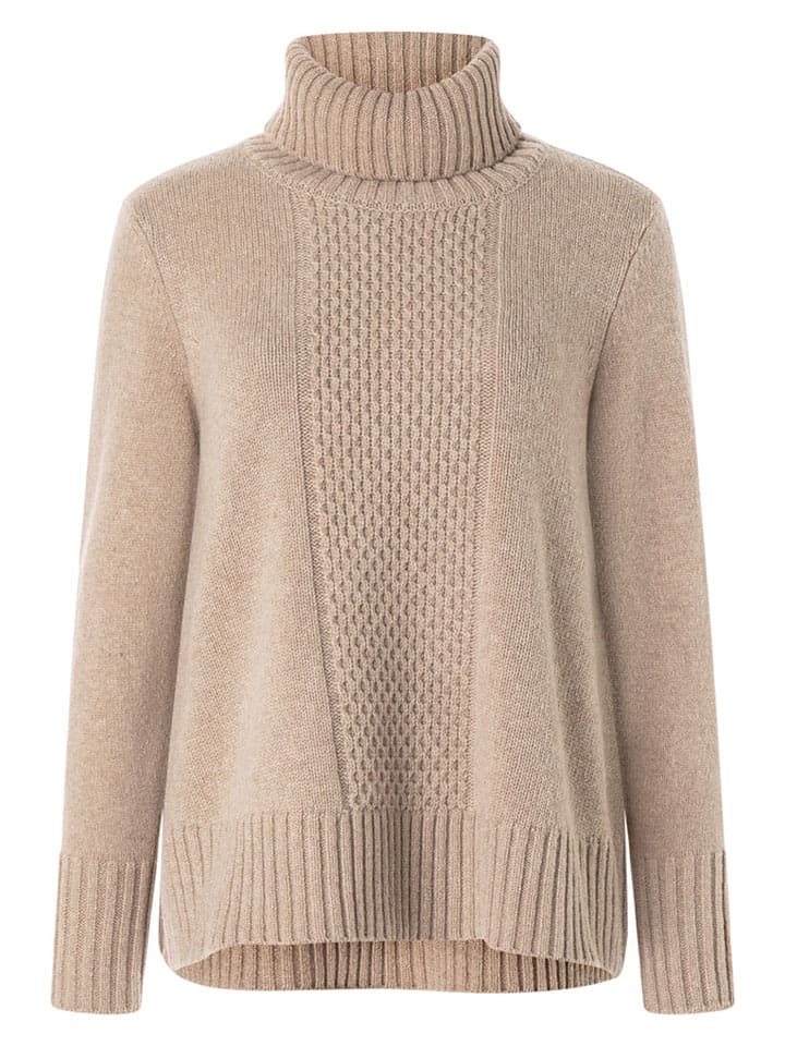 

Maerz Muenchen Светло-коричневый шерстяной свитер с высоким воротником