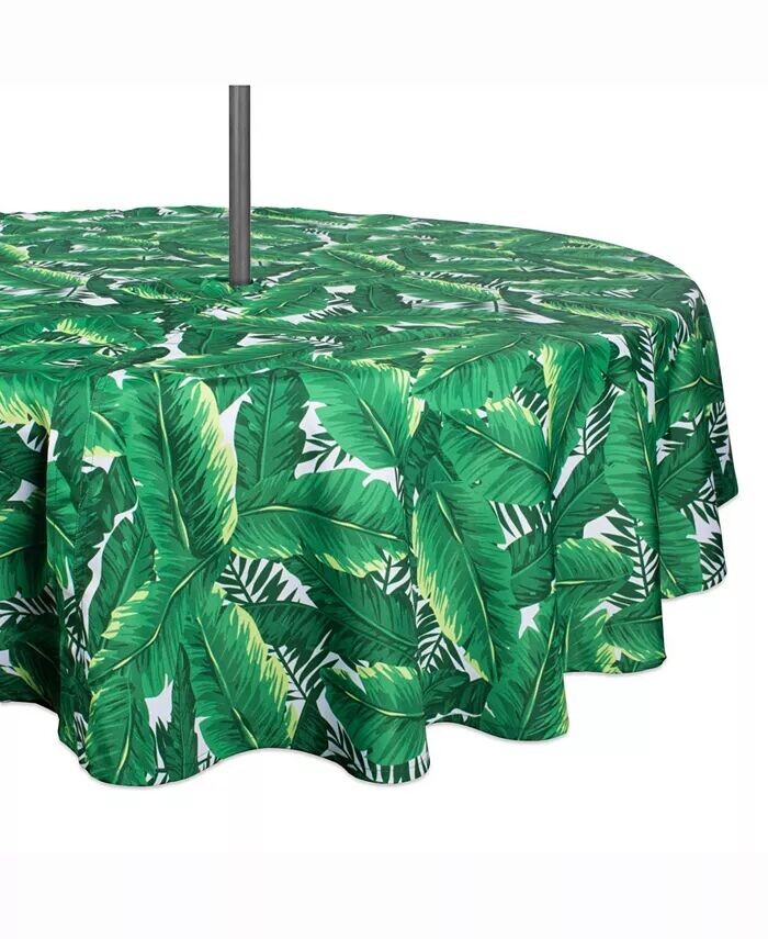 

Скатерть для улицы Banana Leaf с застежкой-молнией, 52 дюйма, круглая Design Imports, зеленый