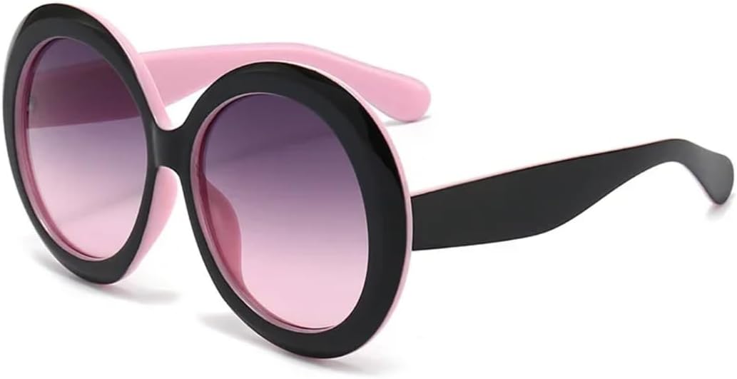 

Большие круглые солнцезащитные очки для женщин и мужчин, роскошные солнцезащитные очки в крупной оправе, очки для защиты глаз, большие очки для верховой езды SZVVBKK, Pink