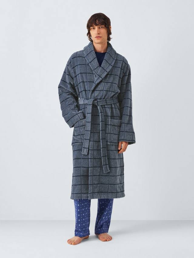 

Вельюровый халат в клетку John Lewis, Blue