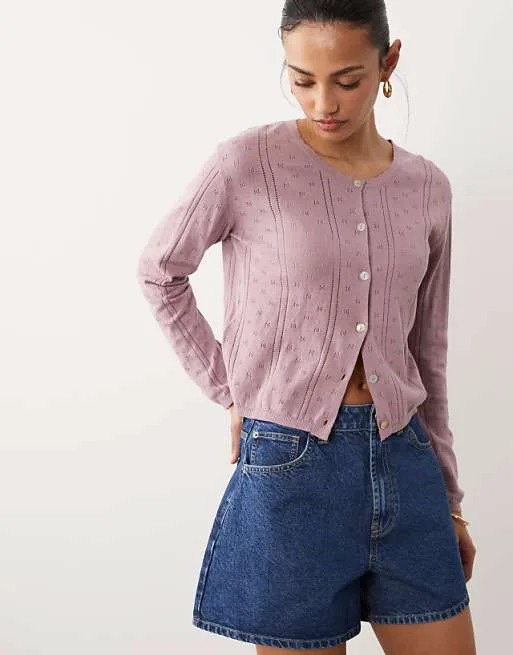 

Бледно-розовый кардиган с пуантами Mango Teen