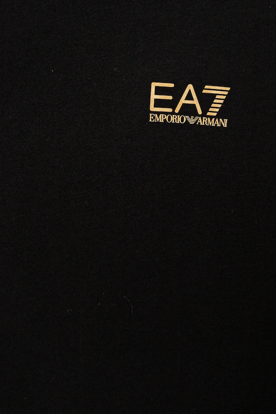 Детская хлопковая футболка Ea7 Emporio Armani, черный — фото 3