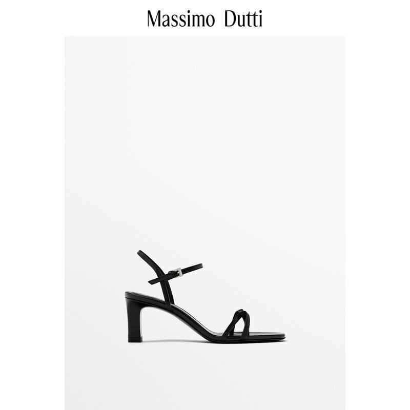 

Сандалии женские Massimo Dutti с тонким ремешком, черный