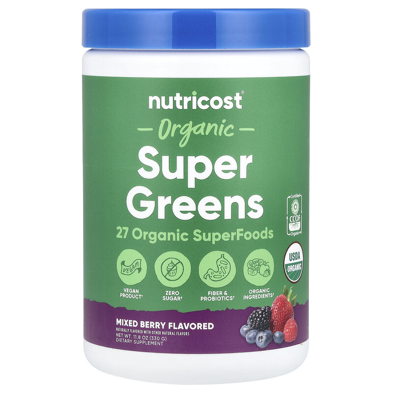 

Nutricost, Органическая суперзеленая, ягодное ассорти, 330 г (11,8 унции)