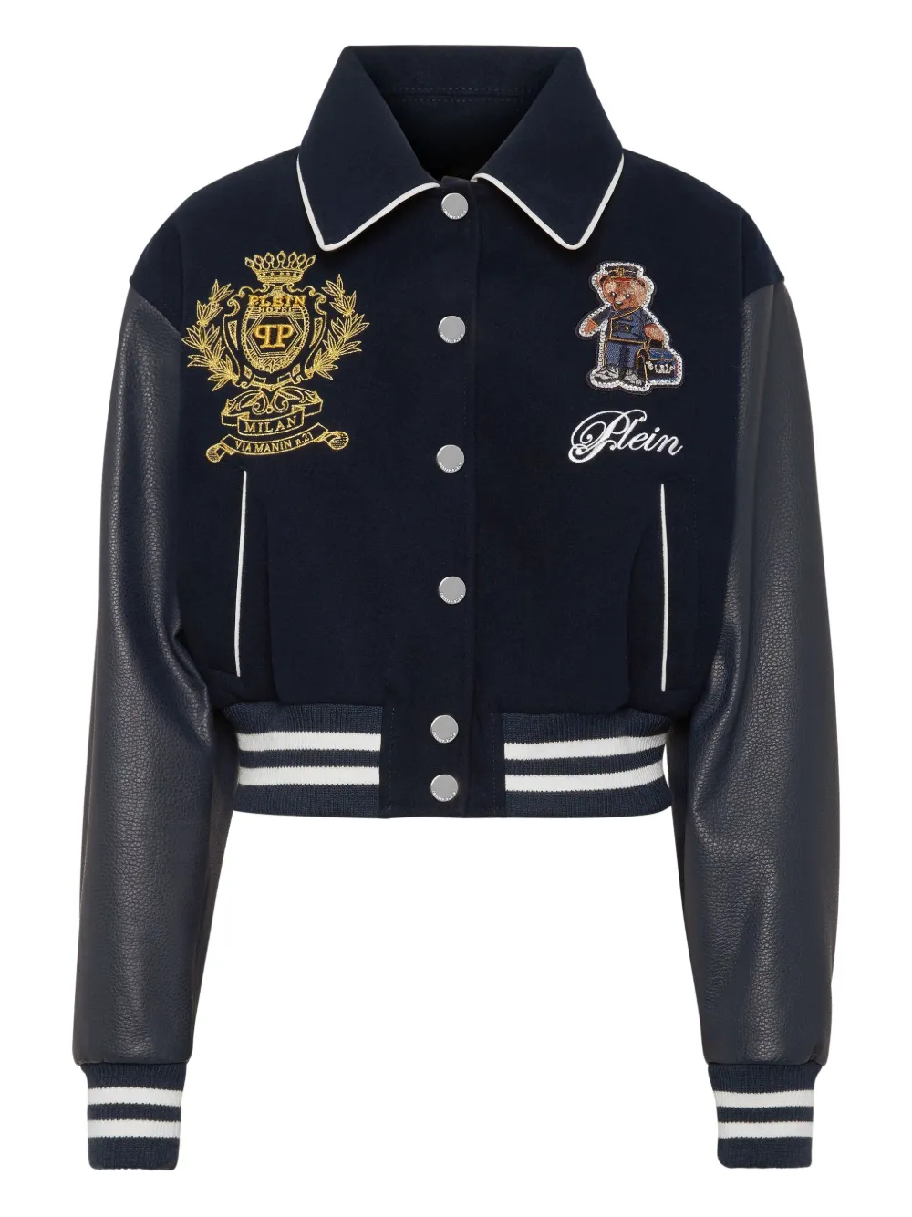 

Бомбер с нашивкой-логотипом Philipp Plein, синий