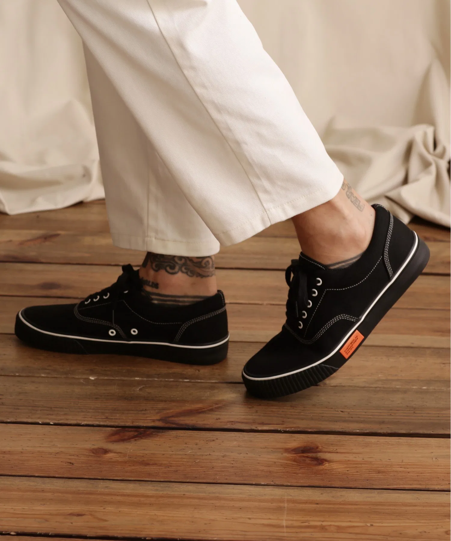 Унисекс кеды из хлопка Schott SNEAKERS 'BOWERY' чёрные — фото 3