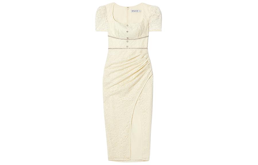 

Футболка с коротким рукавом Self-portrait цвета слоновой кости