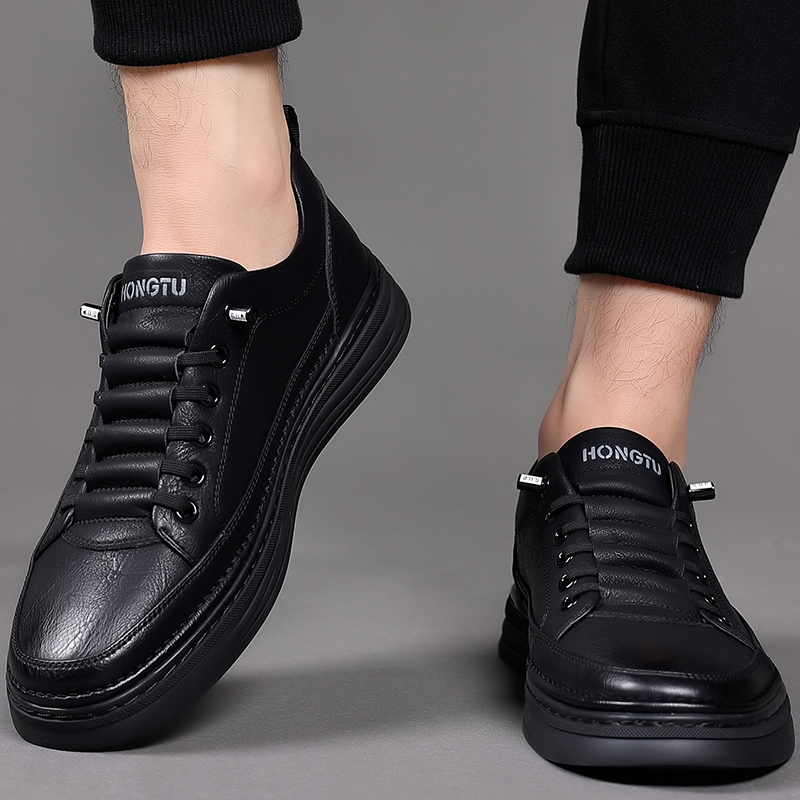 Мужские повседневные кроссовки Poitulas низкие черные — фото 4
