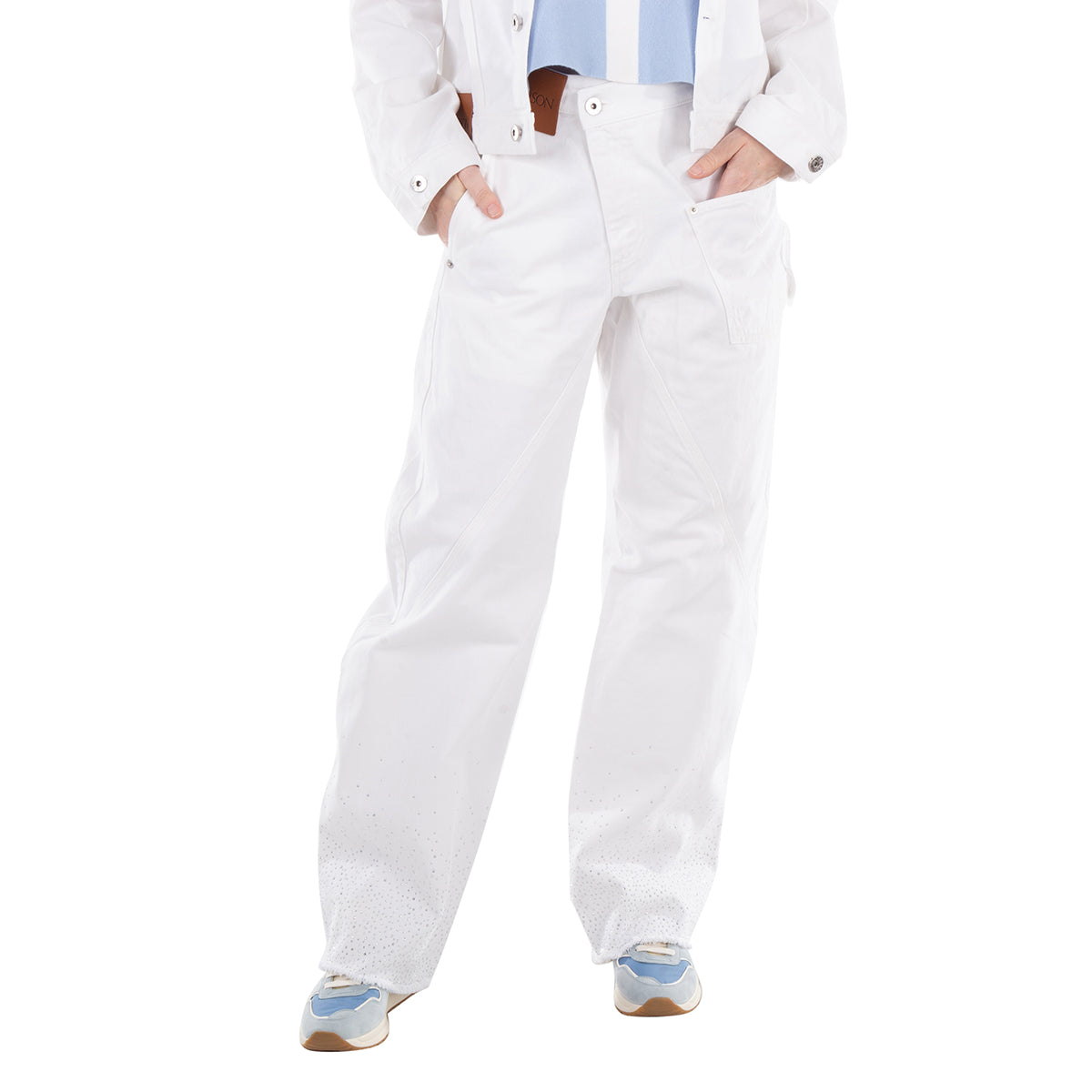 

Джинсы JW Anderson Twisted Workwear с кристаллами J. W. Anderson, белый