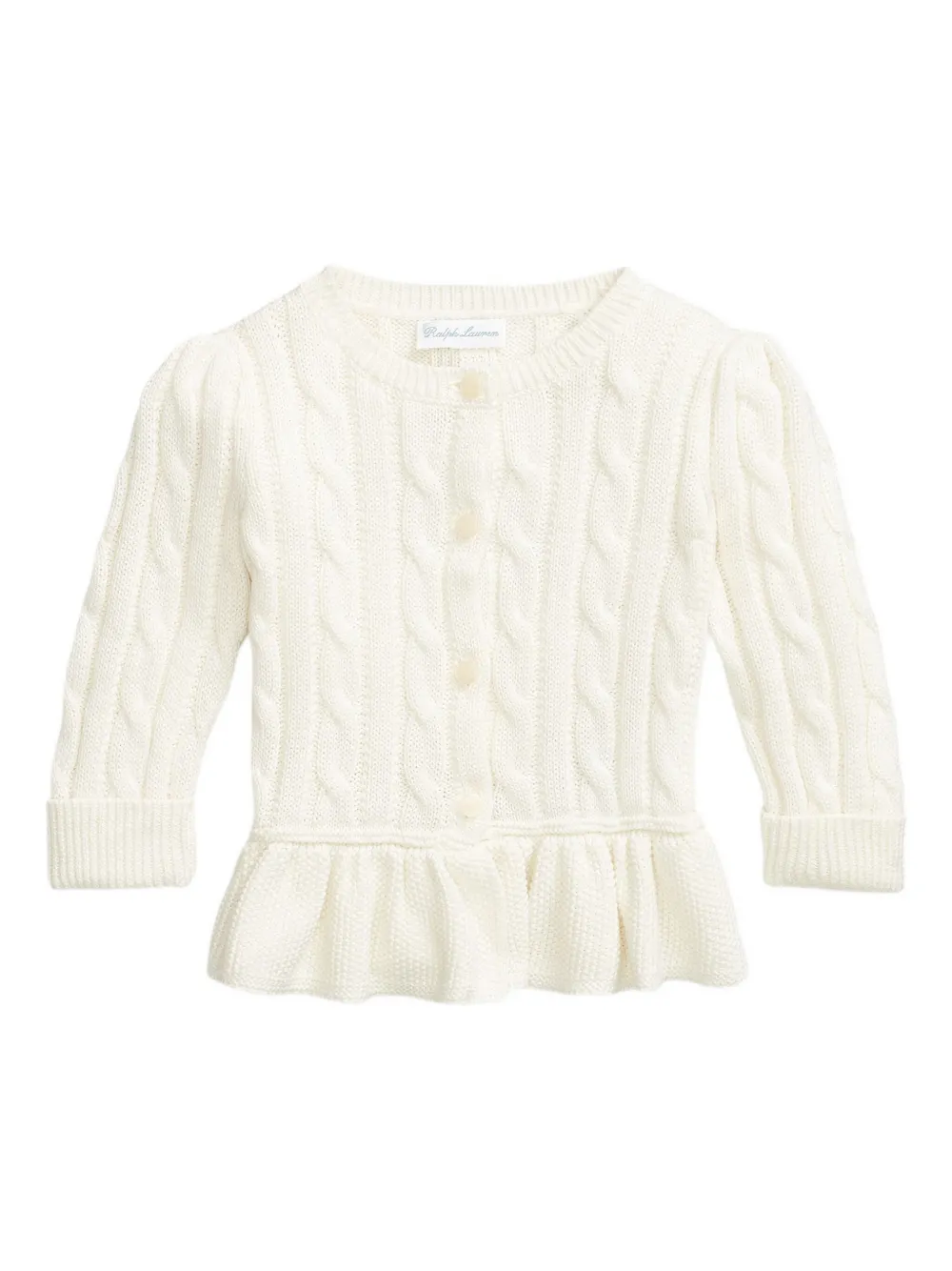 

Кардиган фактурной вязки с баской POLO RALPH LAUREN KIDS, белый