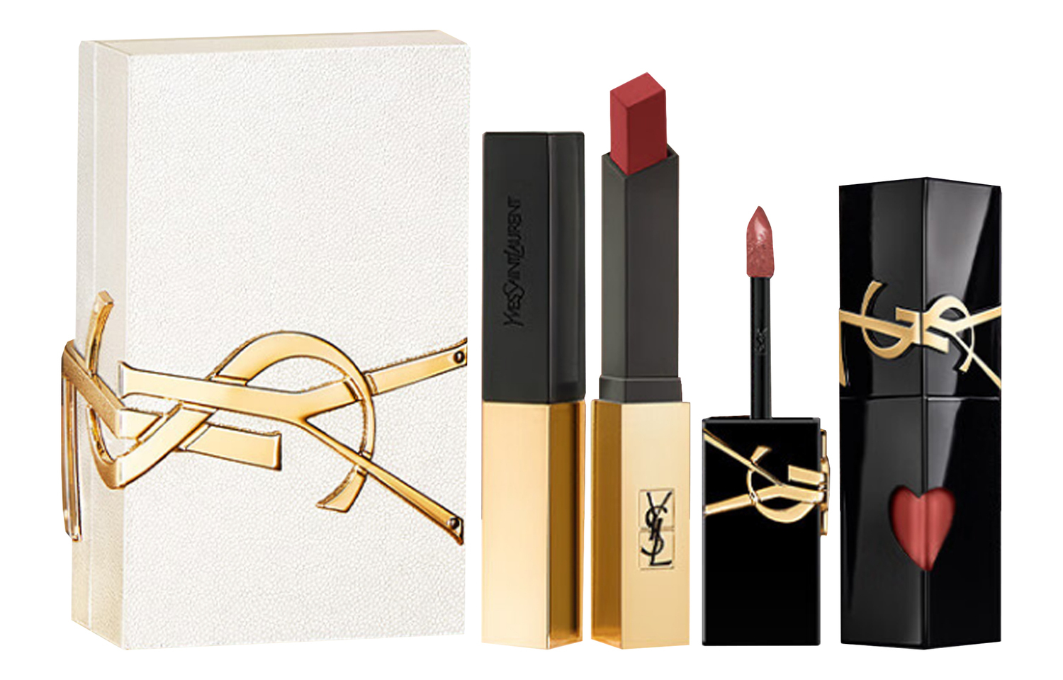 

Помада и блеск для губ двойной набор косметика легко растушевывается натуральный тон 2.2g+5.5ml SAINT LAURENT