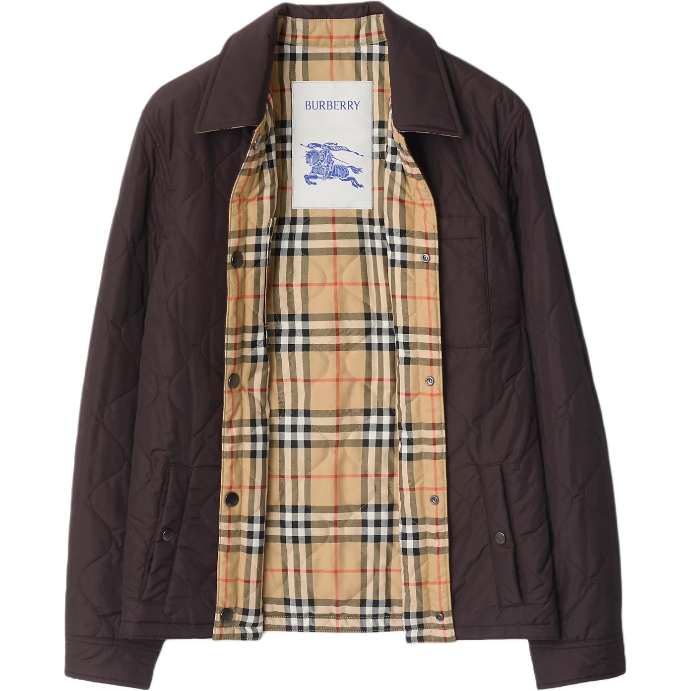 Куртка Burberry Стеганая реверсивная, сиренево-коричневый — фото 2