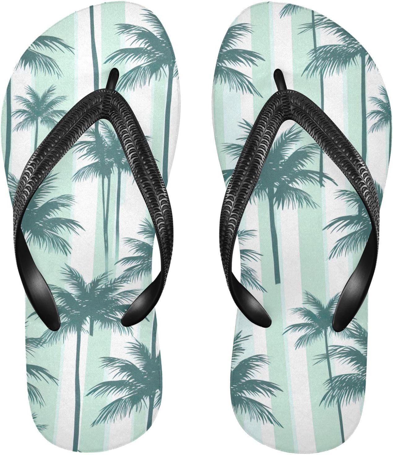 

Вьетнамки с белыми полосками и рисунком пальмы, пляжные шлепанцы для душа, резиновые, противоскользящие, летние тапочки, обувь для женщин и мужчин Sinestour