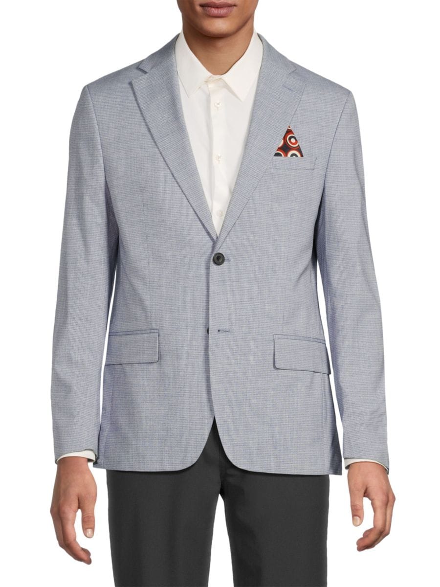 

Текстурированный блейзер современного кроя Ben Sherman, светло-синий