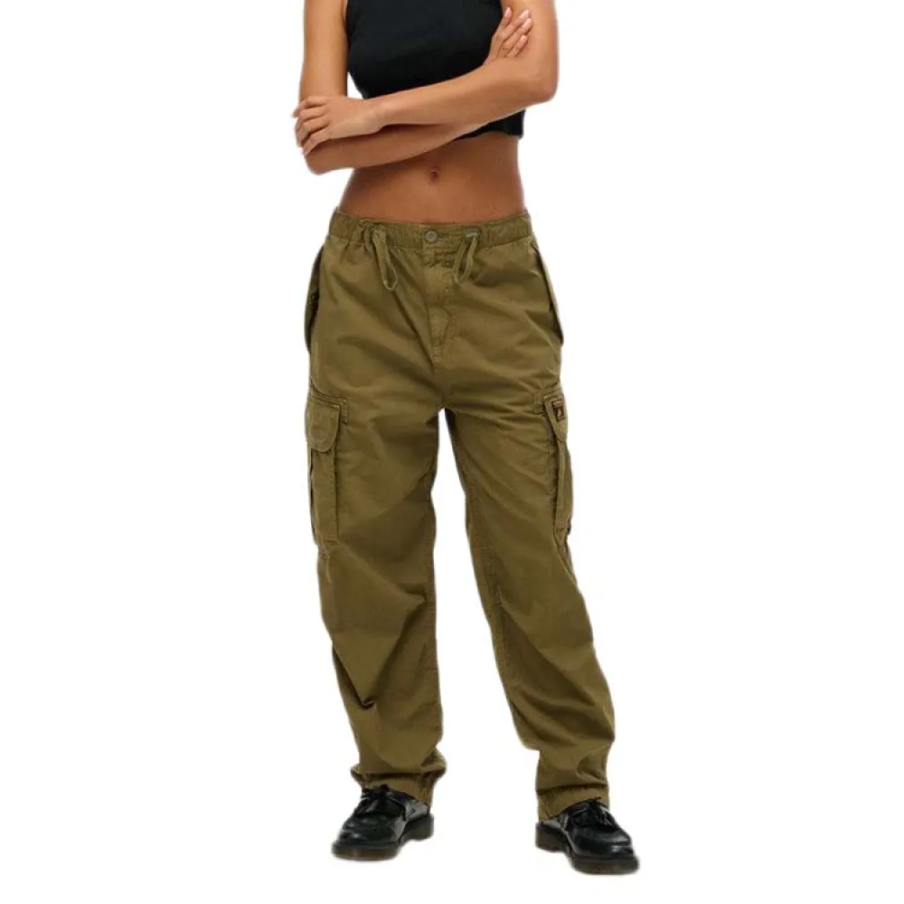 

Брюки Superdry Baggy Parachute, зеленый