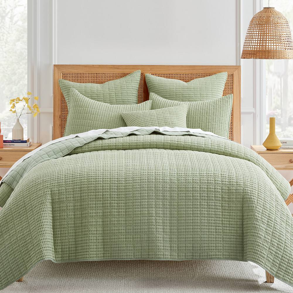 

Набор вафельных одеял Levtex Home Mills, цвет Sage Green