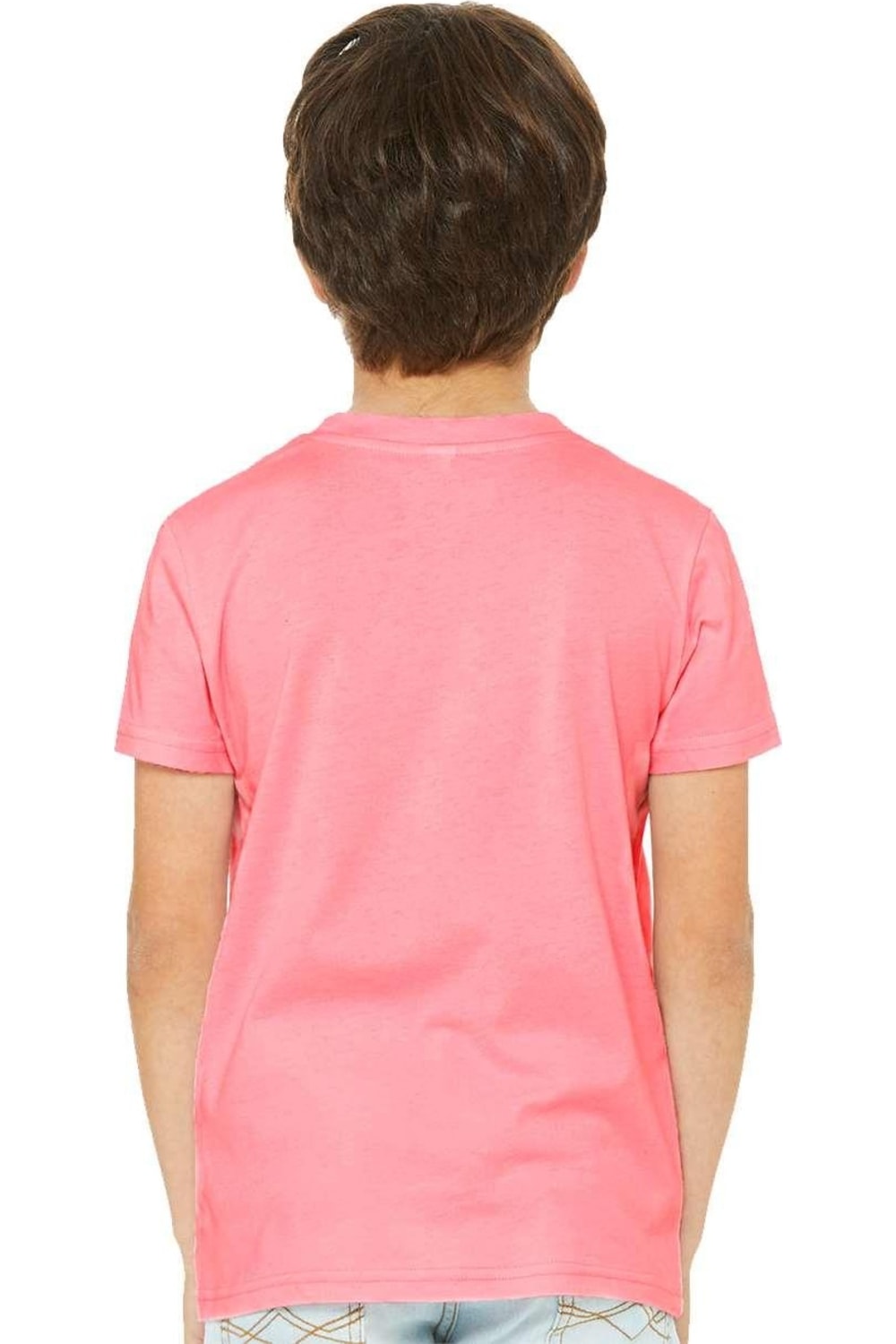 

Футболка молодежная BELLA + CANVAS CVC Jersey, неоново-розовый