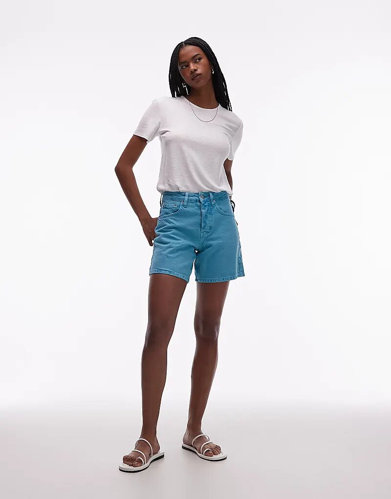 

Джинсовые шорты Topshop Editor синего цвета