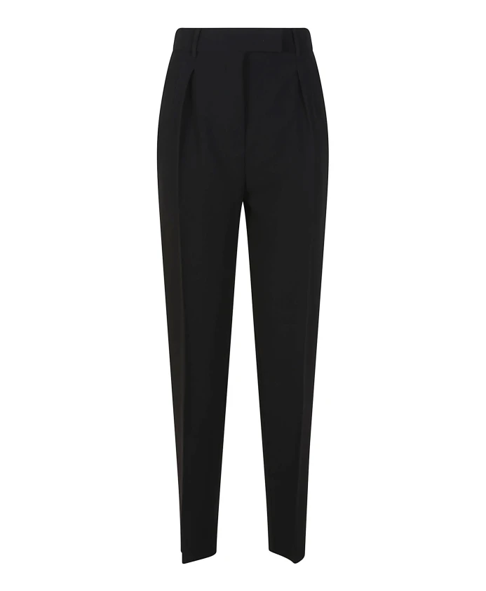 

Брюки с одинаковыми складками и зауженными штанинами Max Mara Studio, черный
