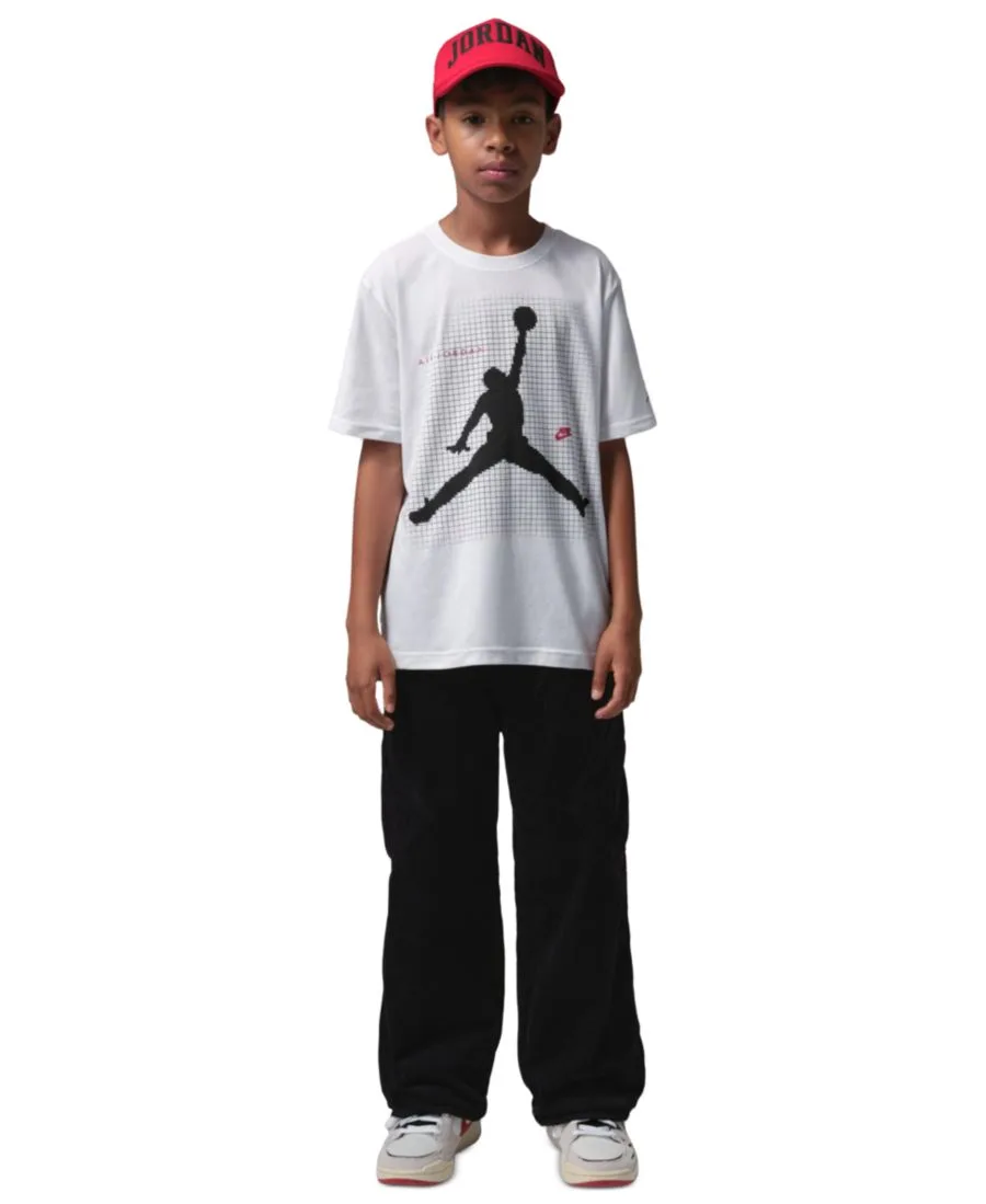Детская футболка с круглым вырезом Jumpman Grid Blur (8-20 лет) Jordan, белый — фото 2