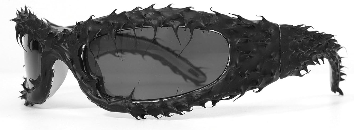 

Солнцезащитные очки в стиле панк Y2K ручной работы с эффектом капельного клея для мужчин и женщин, роскошные солнцезащитные очки-маска для мужчин 2025 года. Стильные очки-маска mincl, C8