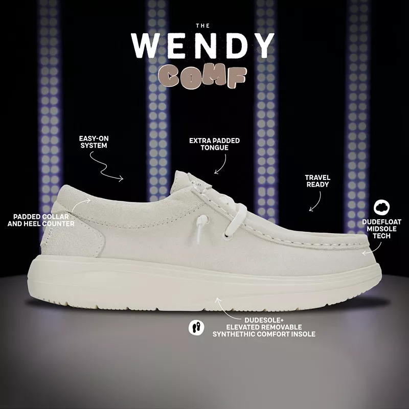 Женские замшевые кроссовки Hey Dude Wendy COMF, слоновая кость — фото 2