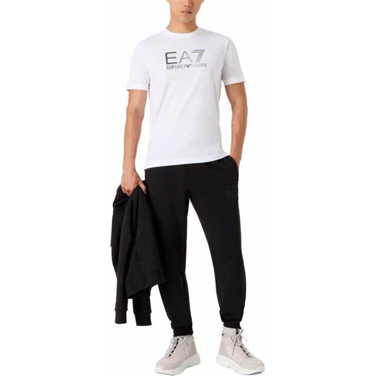 EMPORIO ARMANI Футболка EA7 мужская белая — фото 4