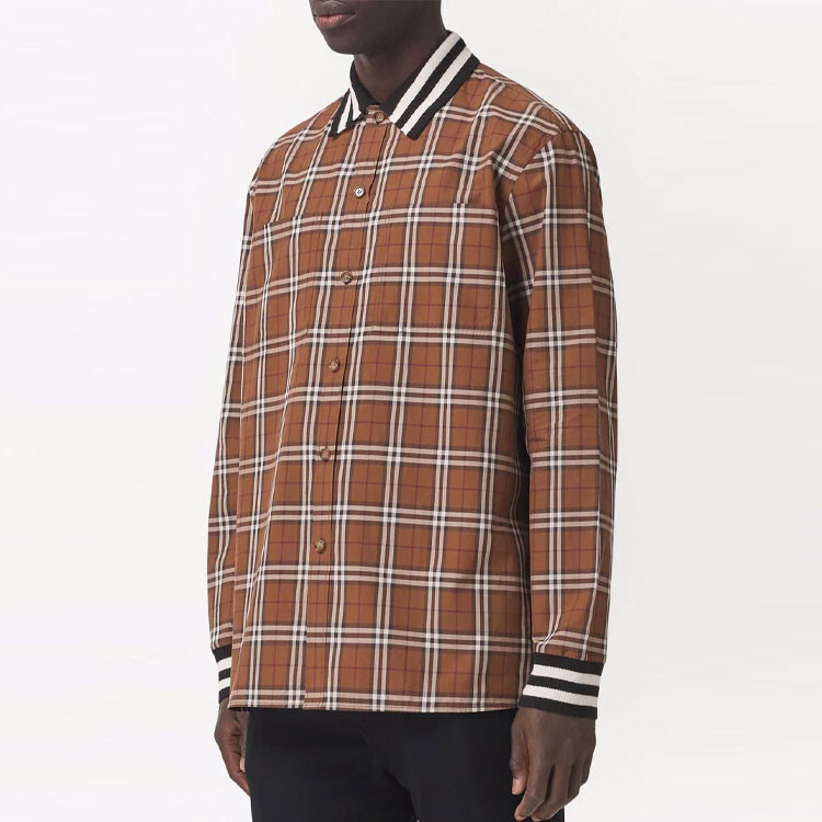 Рубашка мужская Burberry, хлопок, коричневый — фото 3