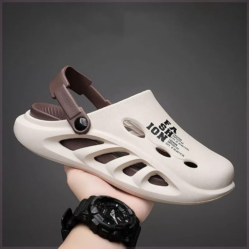 Fashion Sporty Clogs - Breathable, Non-Slip EVA Сандалии, Comfortable for Outdoor Activities All-Season Footwear FmShi, бежевый — фото 3