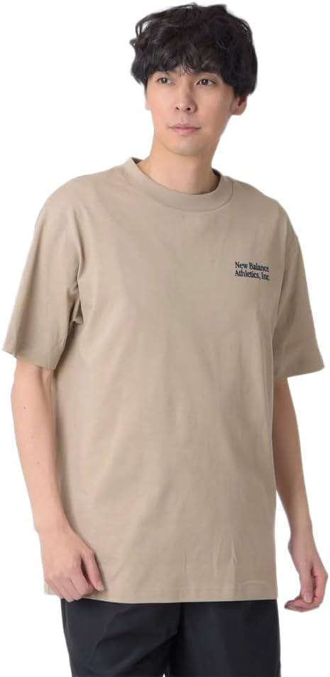 

Мужская футболка New Balance с коротким рукавом, свободного кроя (MT41546 MT41588), плотная ткань, графический принт на спине