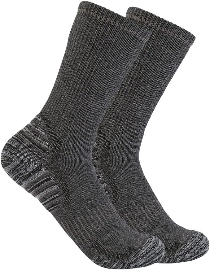 

Carhartt мужские носки Midweight, смесь синтетики и шерсти, 2 пары, Charcoal