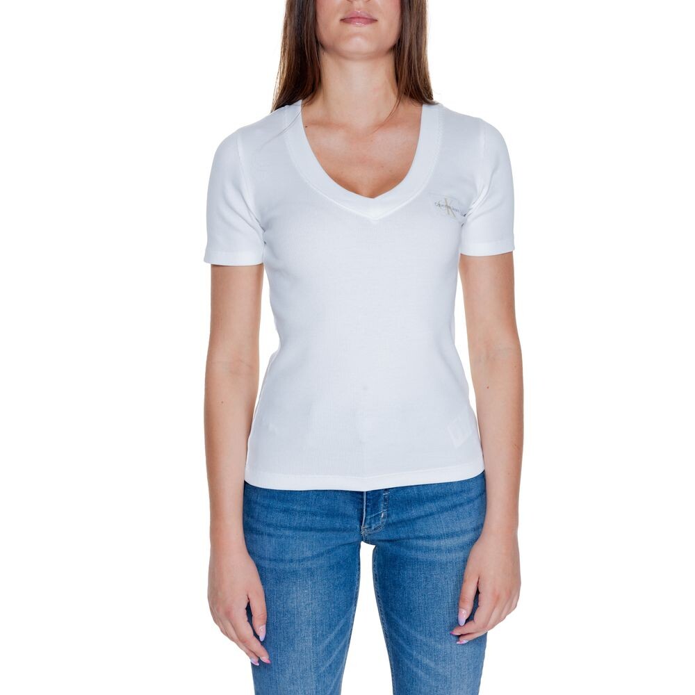 

Белые хлопковые топ и футболка Rigenerato Calvin Klein Jeans