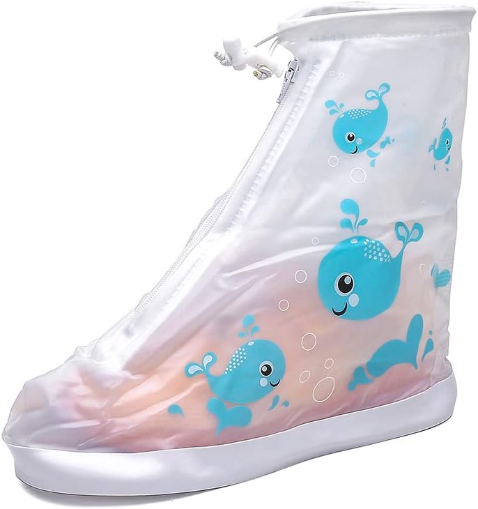 

Child Waterproof Shoe Covers Outdoor Rain Overshoes for Girls Boys Chiximaxu, Blue Dolphin