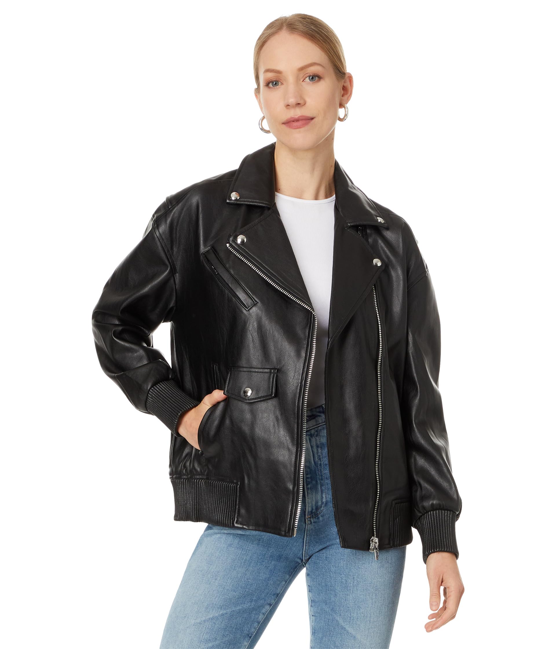 

Куртка Blank NYC Vegan Leather Moto Jacket, черный