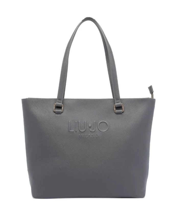 

Сумка антрацитового цвета с тисненым логотипом Liu Jo, серый