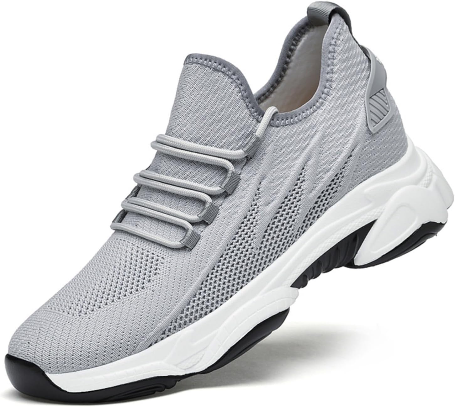 

Мужские кроссовки для увеличения роста на 10 см, скрытые высокие туфли, дышащая сетка, легкие повседневные обувь с подъемом для мужчин Generic, серый