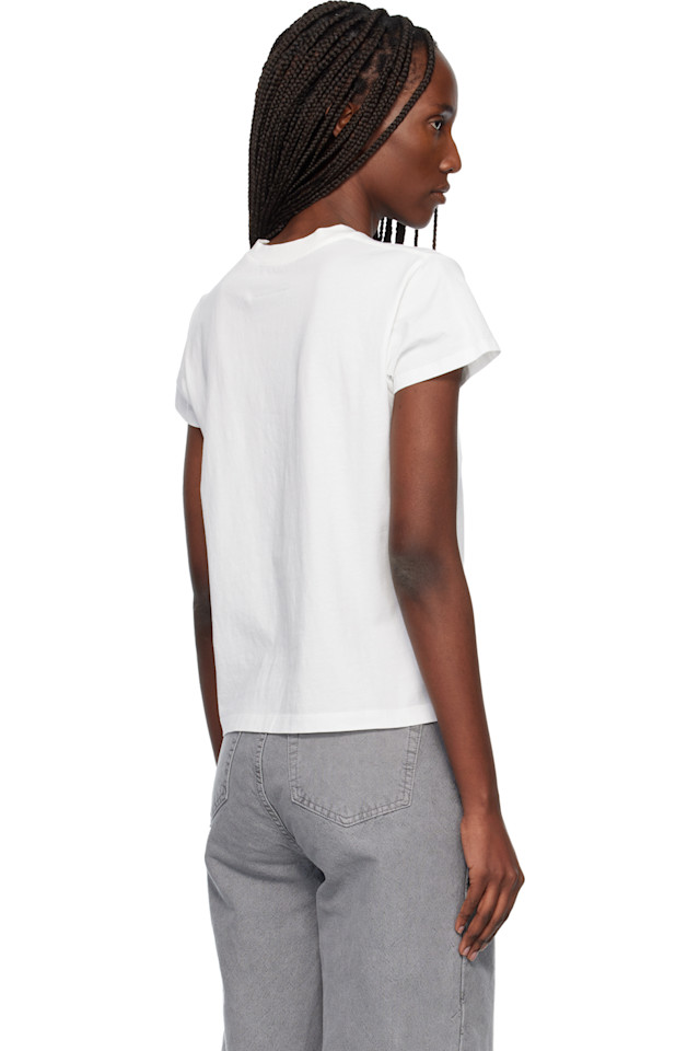Цифровая хлопковая футболка Mm6 Maison Margiela, Off-White — фото 3