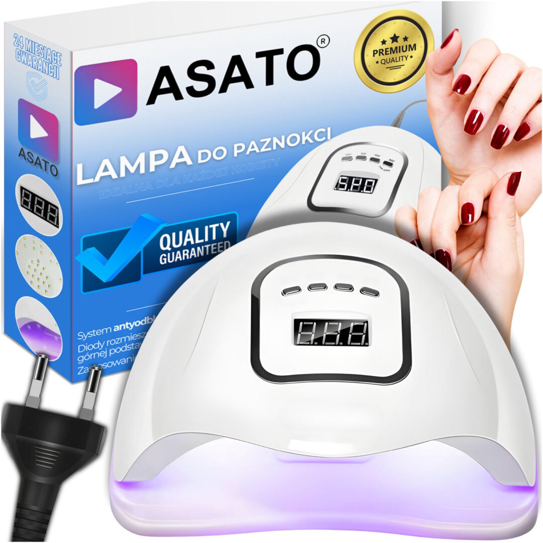

Светодиодная УФ-лампа для ногтей для гибридных гелей Мощный гибридный ЖК-дисплей SUN мощностью 80 Вт Asato