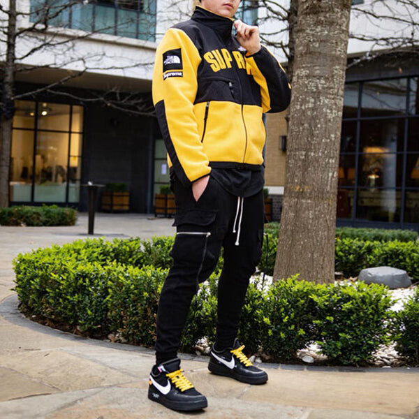 Куртка Supreme SS19 x The North Face Arc Logo Denali Fleece Jacket Yellow, желтый — фото 3