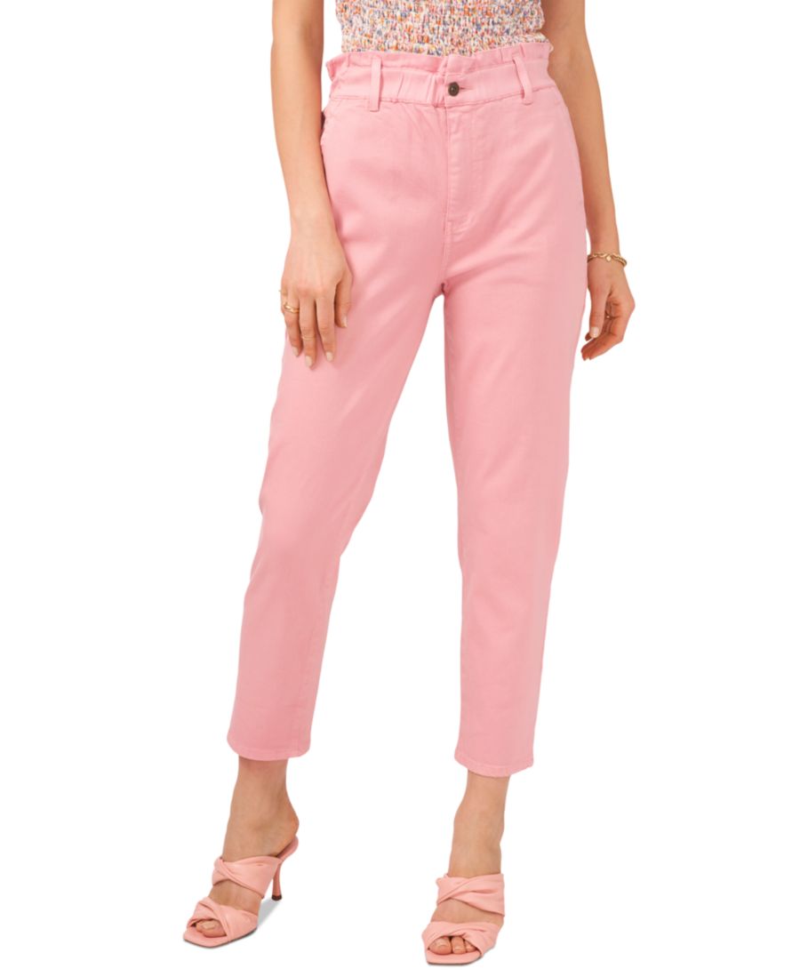 

Женские узкие брюки с завышенной талией и поясом-кулиской 1STATE, Blush