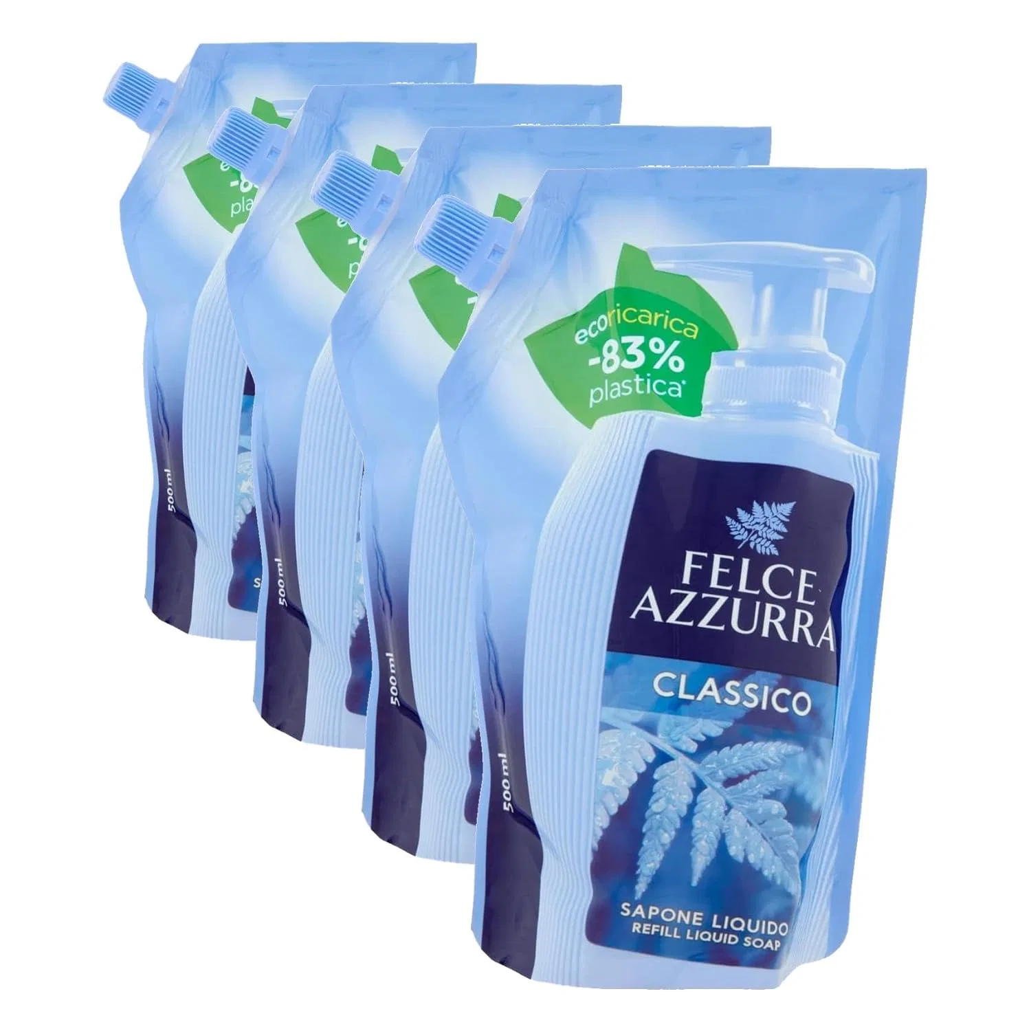 Жидкое мыло Felce Azzurra Ecoricarica Classic, 500 мл (4 шт.) Felce Azzurra, Lightblue