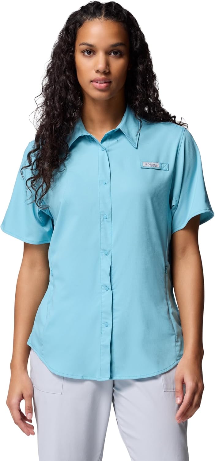 

Columbia Women's PFG Tamiami II рубашка с коротким рукавом, Vintage Blue