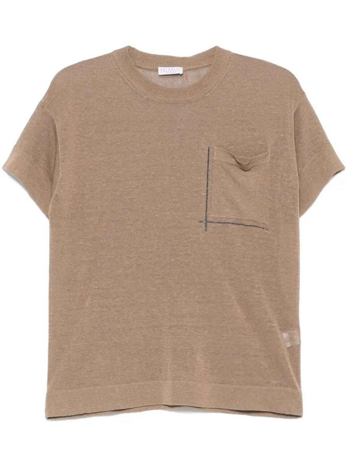

Brunello Cucinelli футболка с декором Monili, коричневый